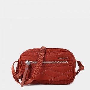 Torba Crossbody Hedgren Pikowana Maia Mini Rfid Damskie Czerwone Brązowe | SDX6022HJ