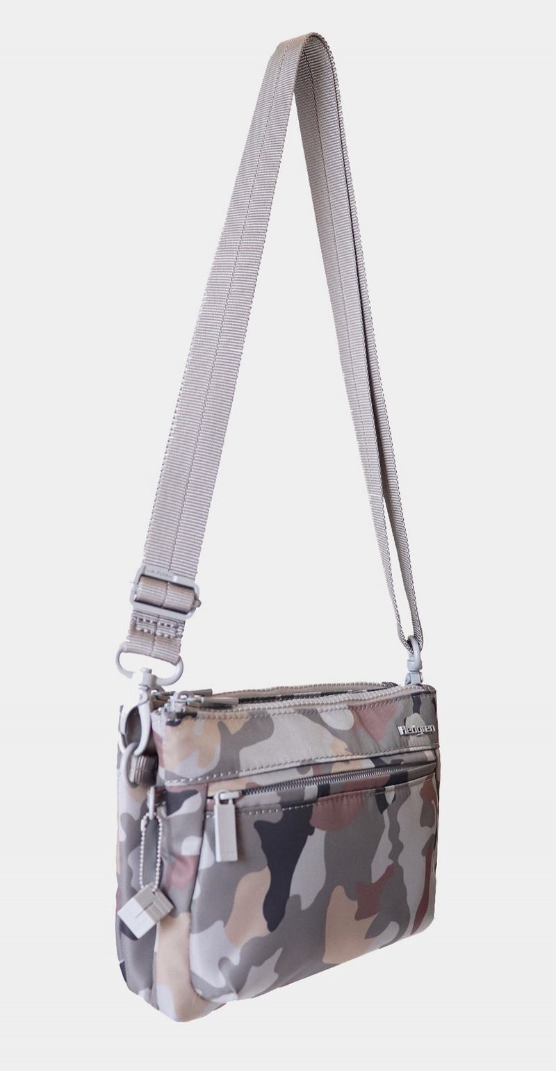 Torba Crossbody Hedgren Rain Sustainably Made Damskie Szare Camo | NLS8956AQ